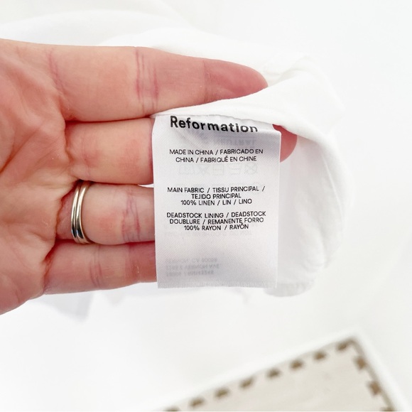 Reformation white linen lace mini dress size 4 - Picture 5 of 7